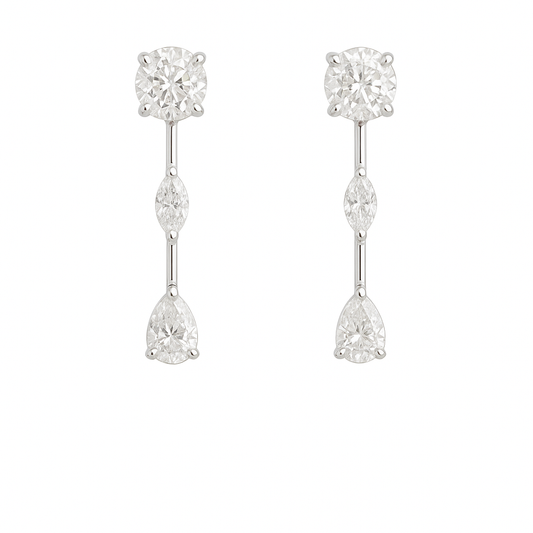 Round, Marquise & Pear Lab Diamond Drop Earrings