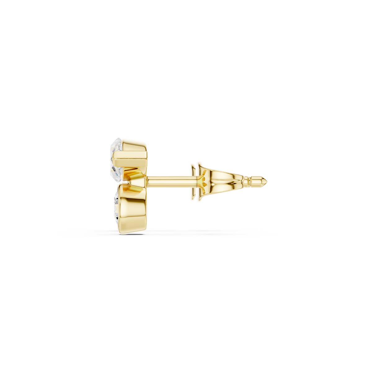 0.94 CT IGI Certified Marquise & Round Lab Grown Diamond Earstuds, Yellow Gold