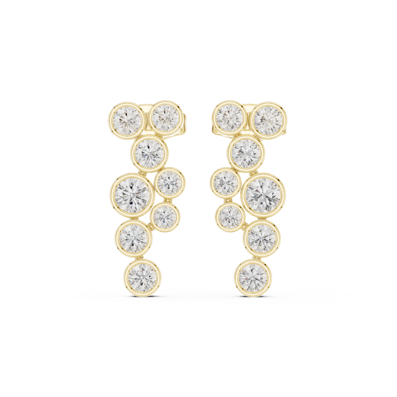 Elegant Round Lab Grown Diamond Drop Earrings with IGI Certified