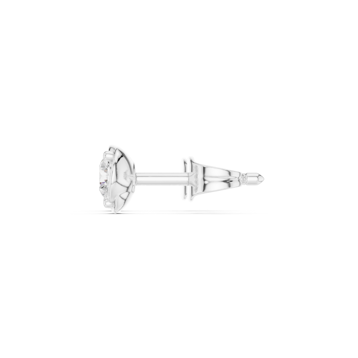 IGI Certified Round Diamond Solitaire Stud Earrings, White Gold