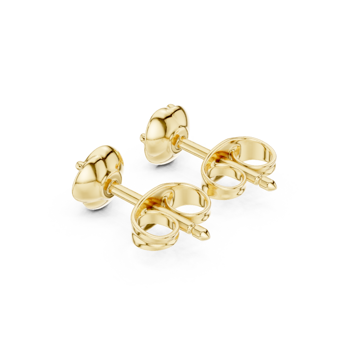 IGI Certified Round Diamond Solitaire Stud Earrings, Yellow Gold