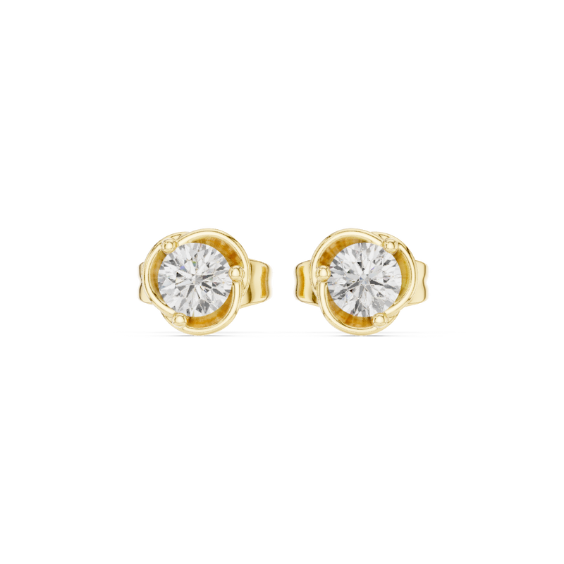 IGI Certified Round Diamond Solitaire Stud Earrings