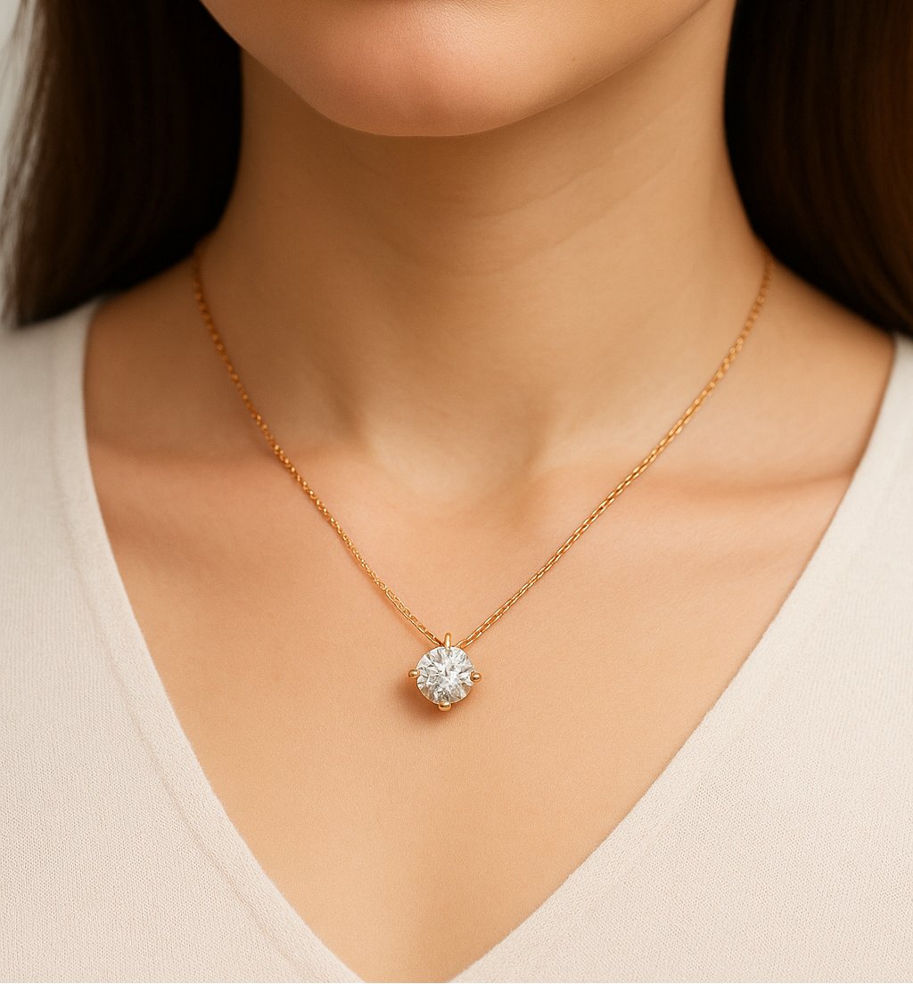 Solitaire Round Brilliant Lab Grown Diamond Pendant