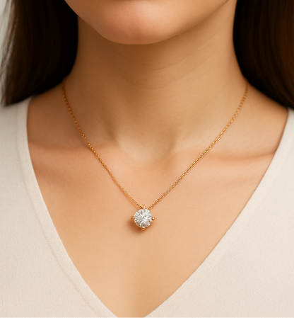 Solitaire Round Brilliant Lab Grown Diamond Pendant