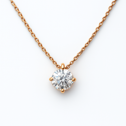 Solitaire Round Brilliant Lab Grown Diamond Pendant In 14k Gold