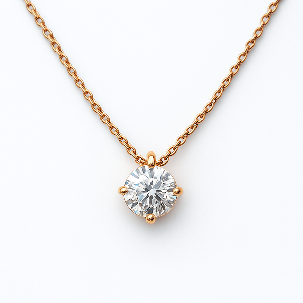 Solitaire Round Brilliant Lab Grown Diamond Pendant In 14k Gold
