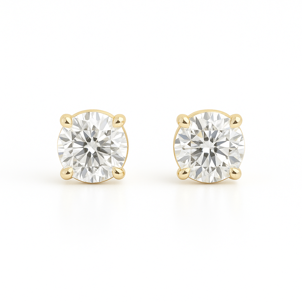 Solitaire Round Lab-Grown Diamond Stud Earrings