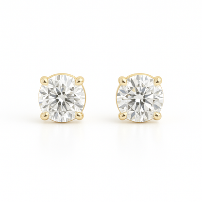 Solitaire Round Lab-Grown Diamond Stud Earrings