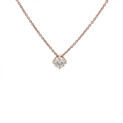Solitaire Round Brilliant Lab Grown Diamond Pendant In 14k Gold