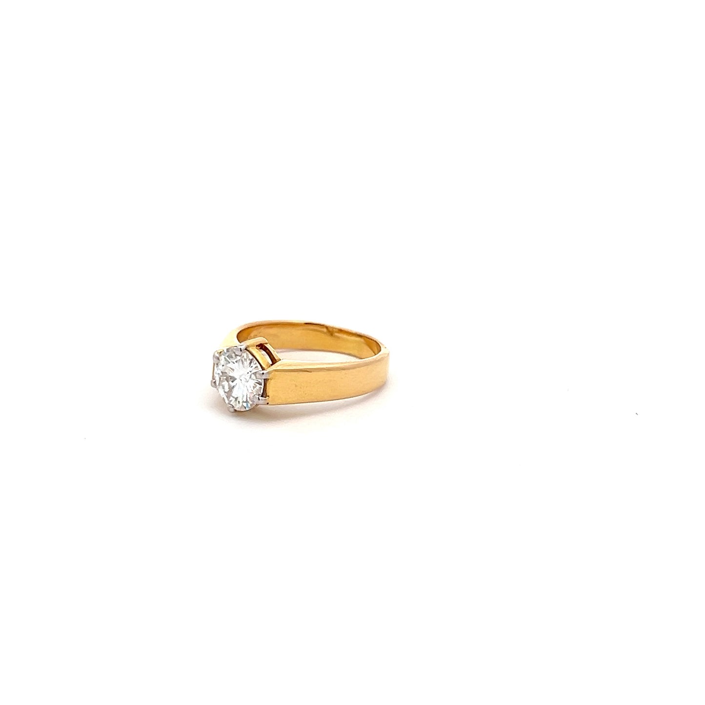 Duchess Delight 1.50ct Round Shape Ring In 14k Gold With Diamos Lab Grown Moissanite