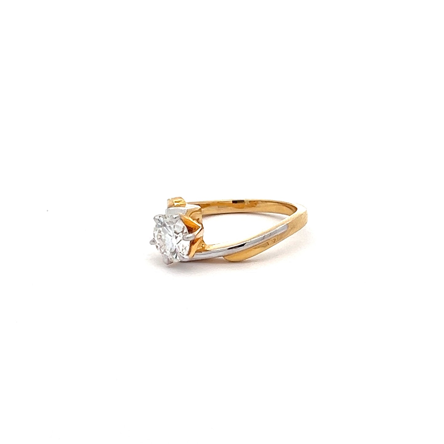 Crown Jewel 1.25ct Round Shape Ring In 14k Gold With Diamos Lab Grown Moissanite