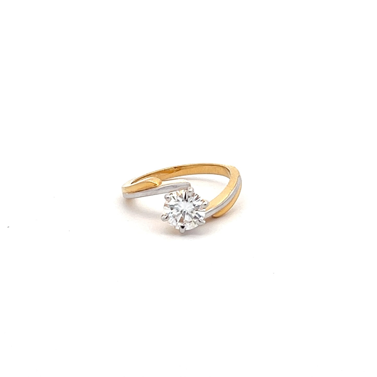 Crown Jewel 1.25ct Round Shape Ring In 14k Gold With Diamos Lab Grown Moissanite