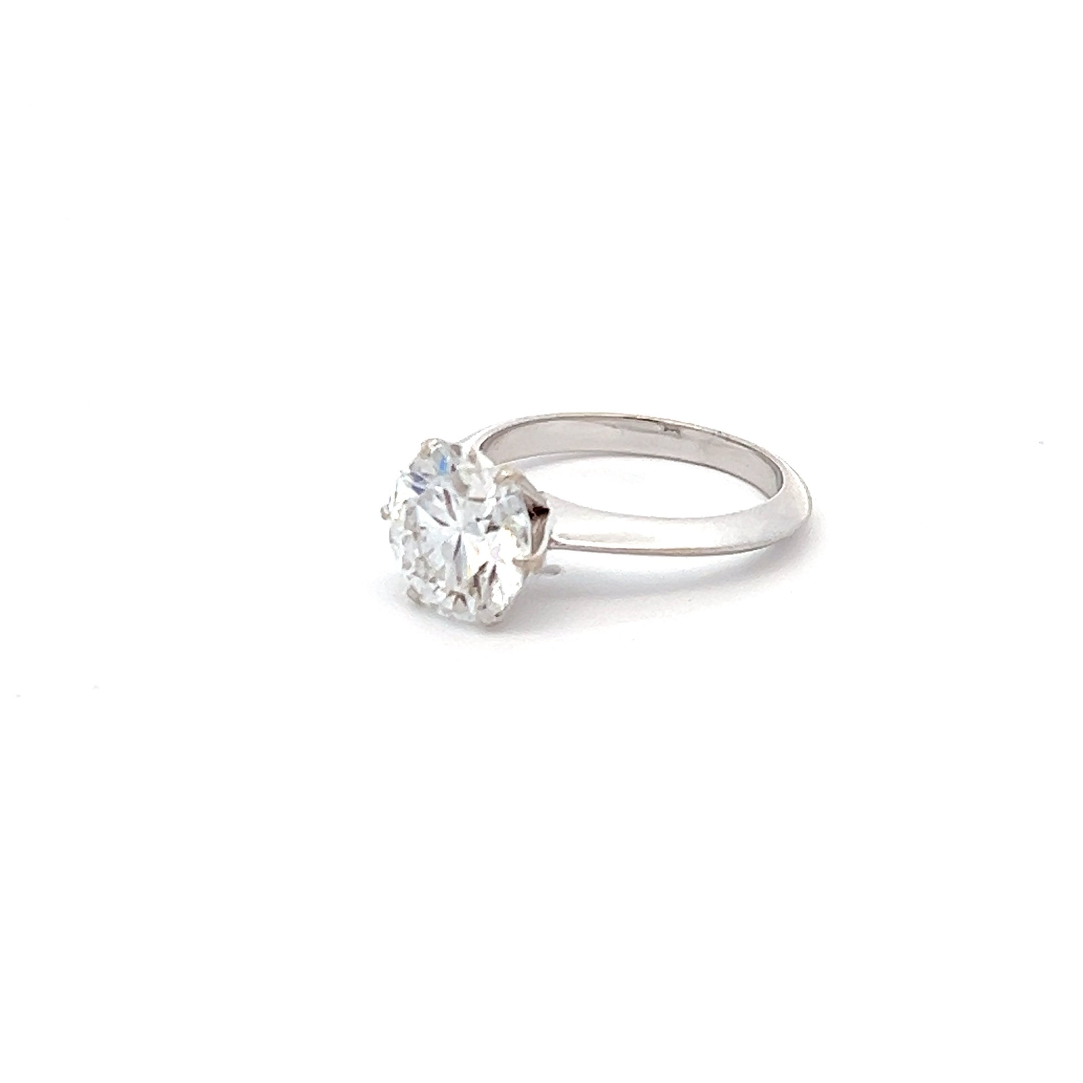 Divine Sparkle 3ct Round Shape Ring In 14k White Gold With Diamos Lab Grown Moissanite