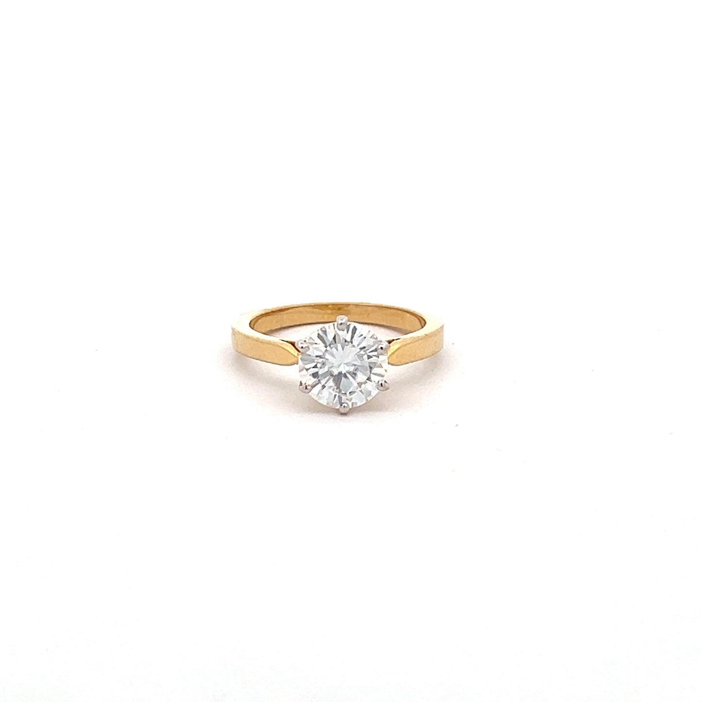 Divine Glow 2ct Round Shape Ring In 14k Gold With Diamos Lab Grown Moissanite