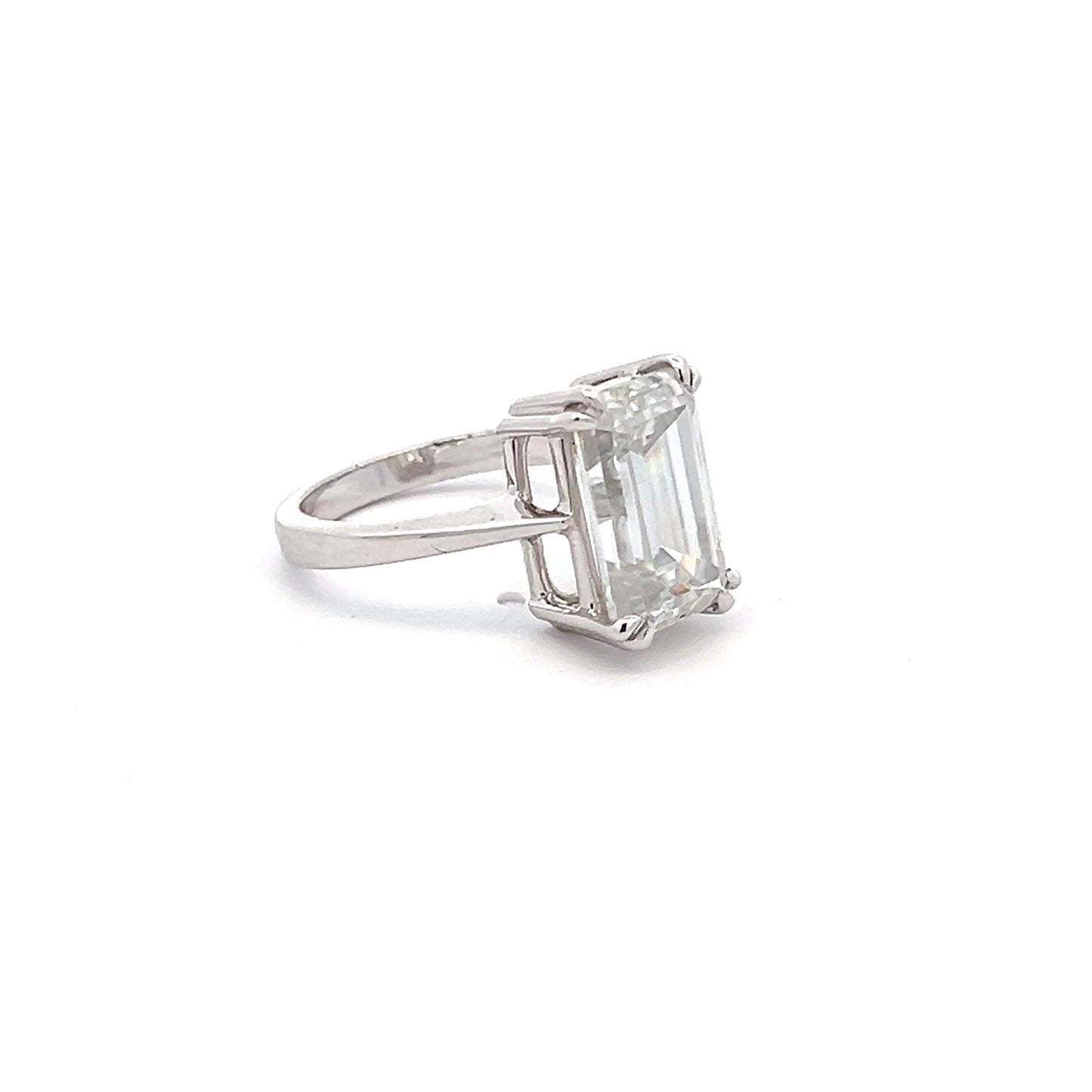 Duchess Dazzle 6ct Emerald Cut Ring In 14k White Gold With Diamos Lab Grown Moissanite