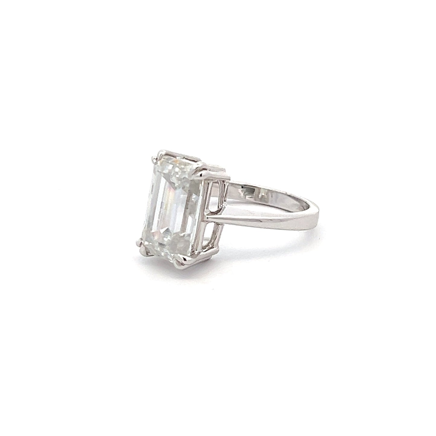 Duchess Dazzle 6ct Emerald Cut Ring In 14k White Gold With Diamos Lab Grown Moissanite