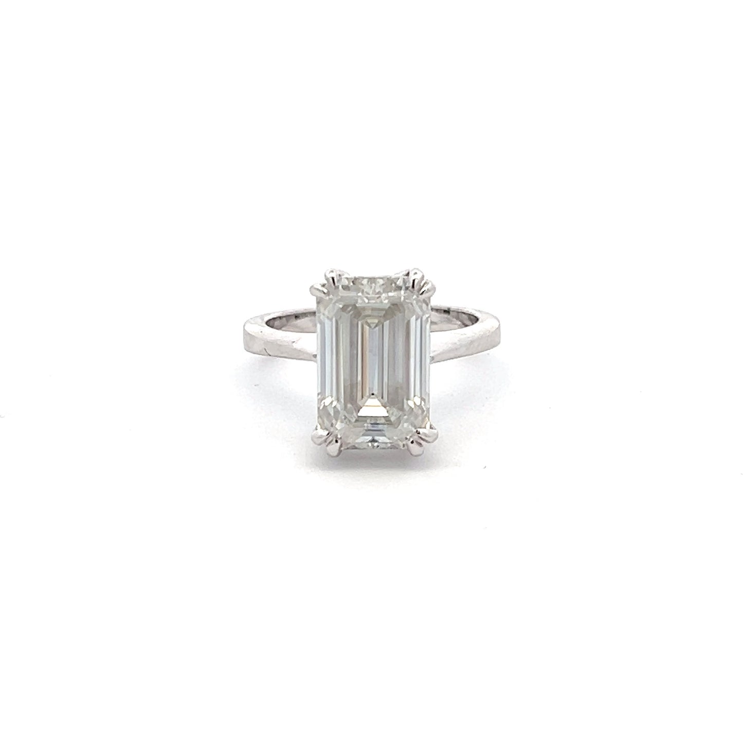 Duchess Dazzle 6ct Emerald Cut Ring In 14k White Gold With Diamos Lab Grown Moissanite