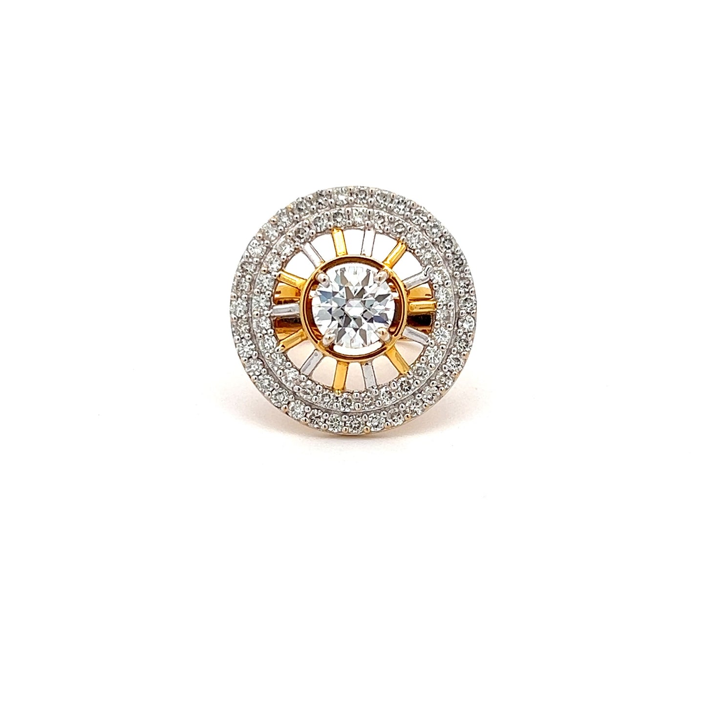 Glint of Grace 2.57ct Round Shape Ring In 14k Gold With Diamos Lab Grown Moissanite