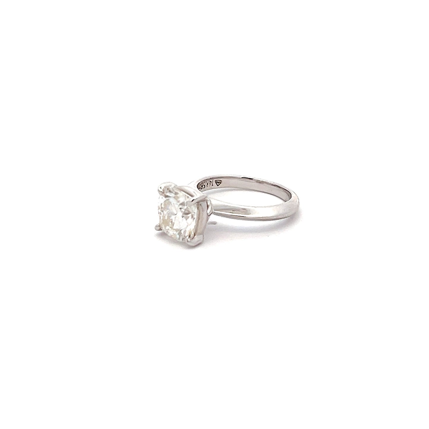 Radiant Bliss 3ct Cushion Cut Ring In 14k White Gold With Diamos Lab Grown Moissanite