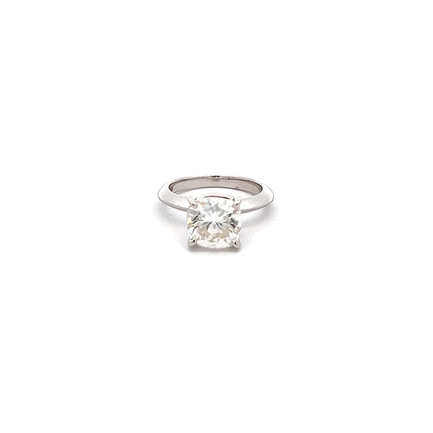 Radiant Bliss 3ct Cushion Cut Ring In 14k White Gold With Diamos Lab Grown Moissanite