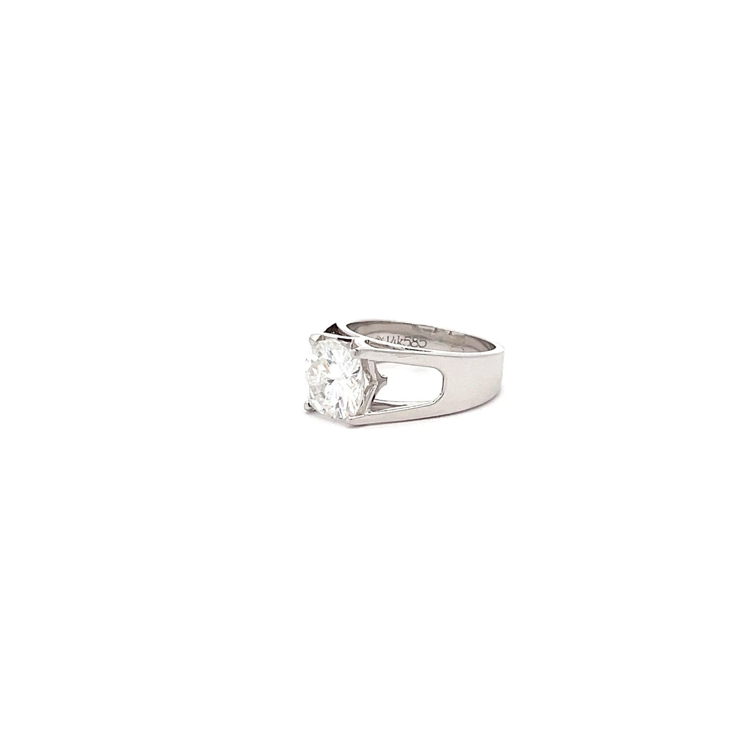 Splendid Glow 5ct Cushion Shape Ring In 14k White Gold With Diamos Lab Grown Moissanite