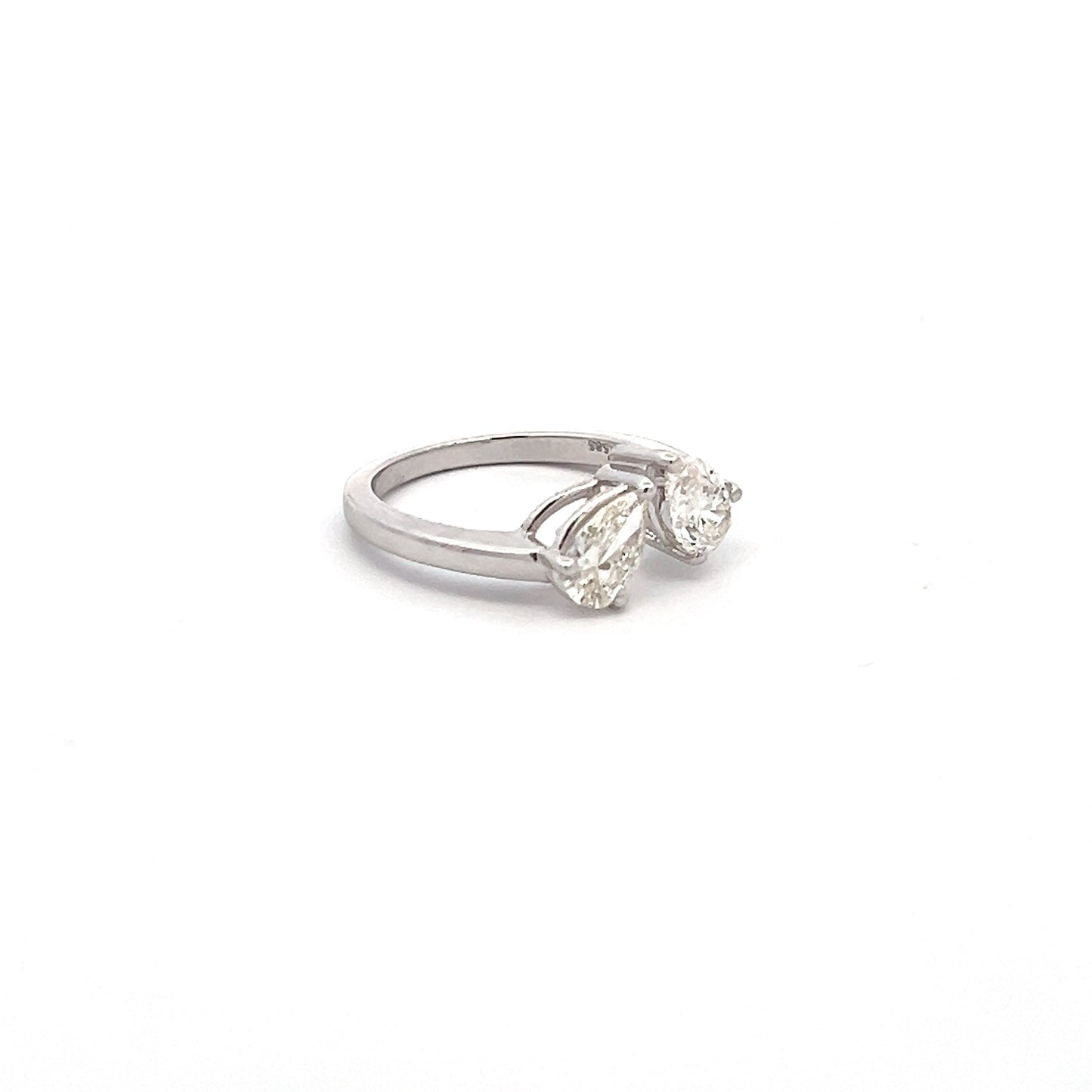 Elegant Glow 1.26ct Pear Shape Ring In 14k White Gold With Diamos Lab Grown Diamond