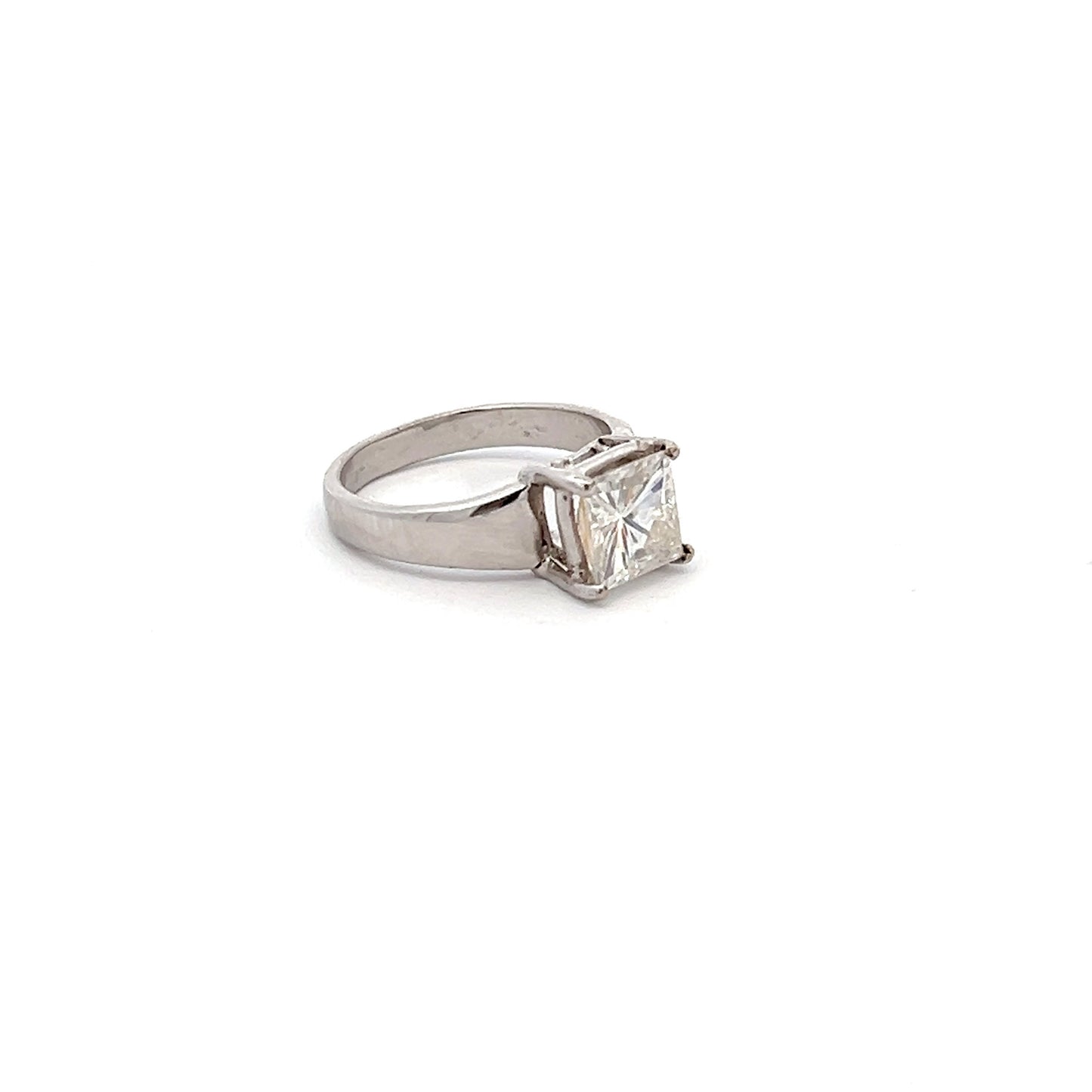 Forever Radiance 1.7ct Square Cut Ring In 14k White Gold With Diamos Lab Grown Moissanite