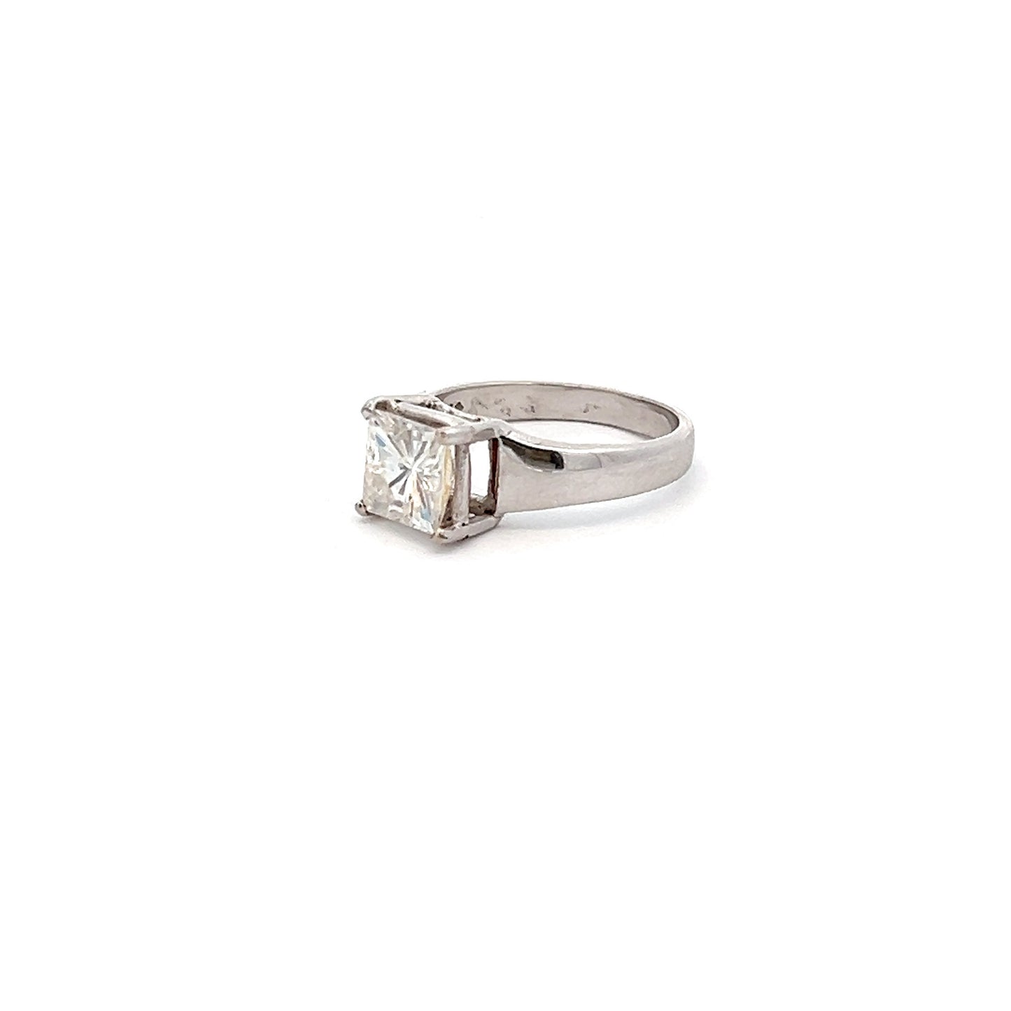 Forever Radiance 1.7ct Square Cut Ring In 14k White Gold With Diamos Lab Grown Moissanite