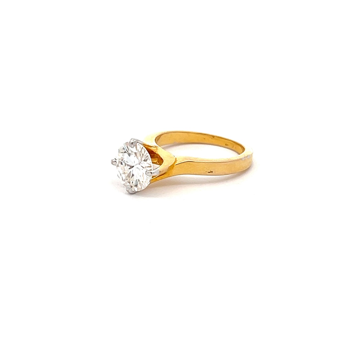 Enigma Spark 2.5ct Round Shape Ring In 14k Gold With Diamos Lab Grown Moissanite