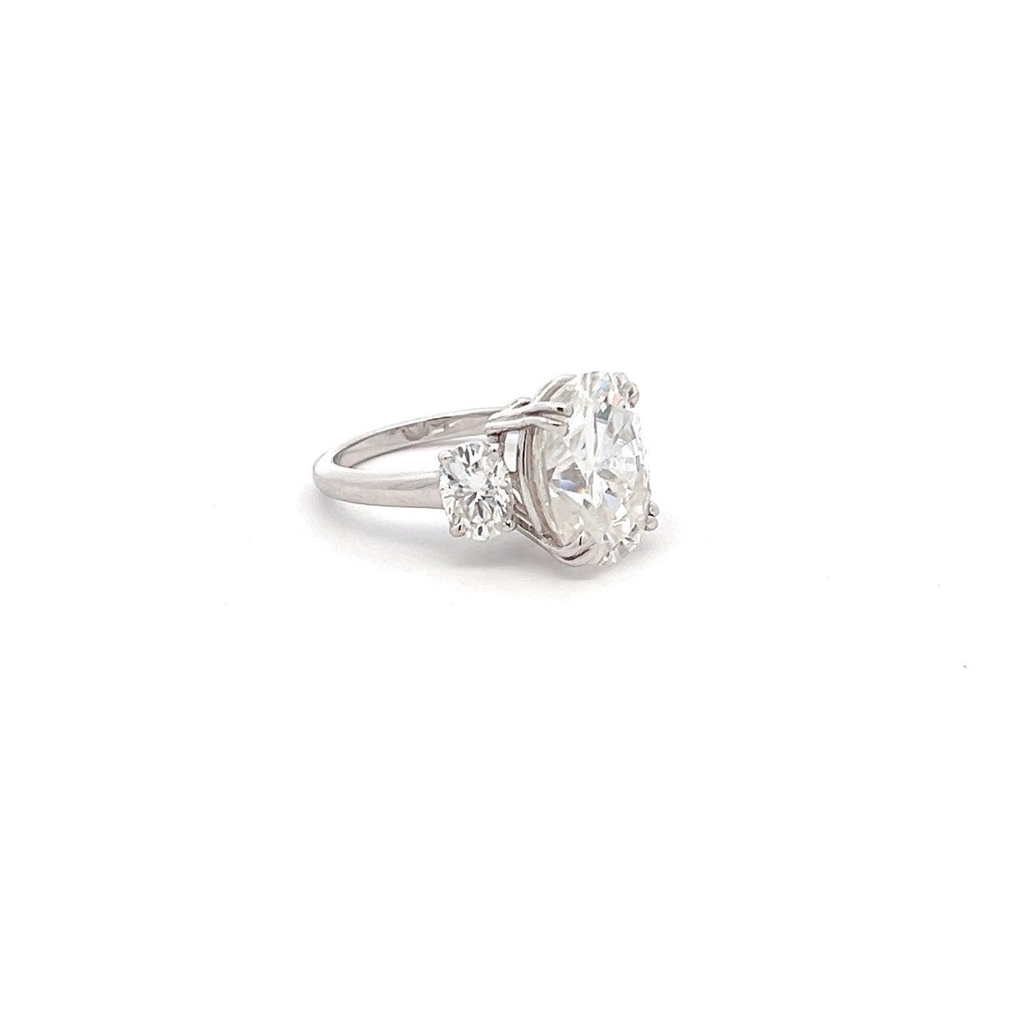 Sparkling Symphony 9.25ct Oval Shape Ring In 14k White Gold With Diamos Lab Grown Moissanite