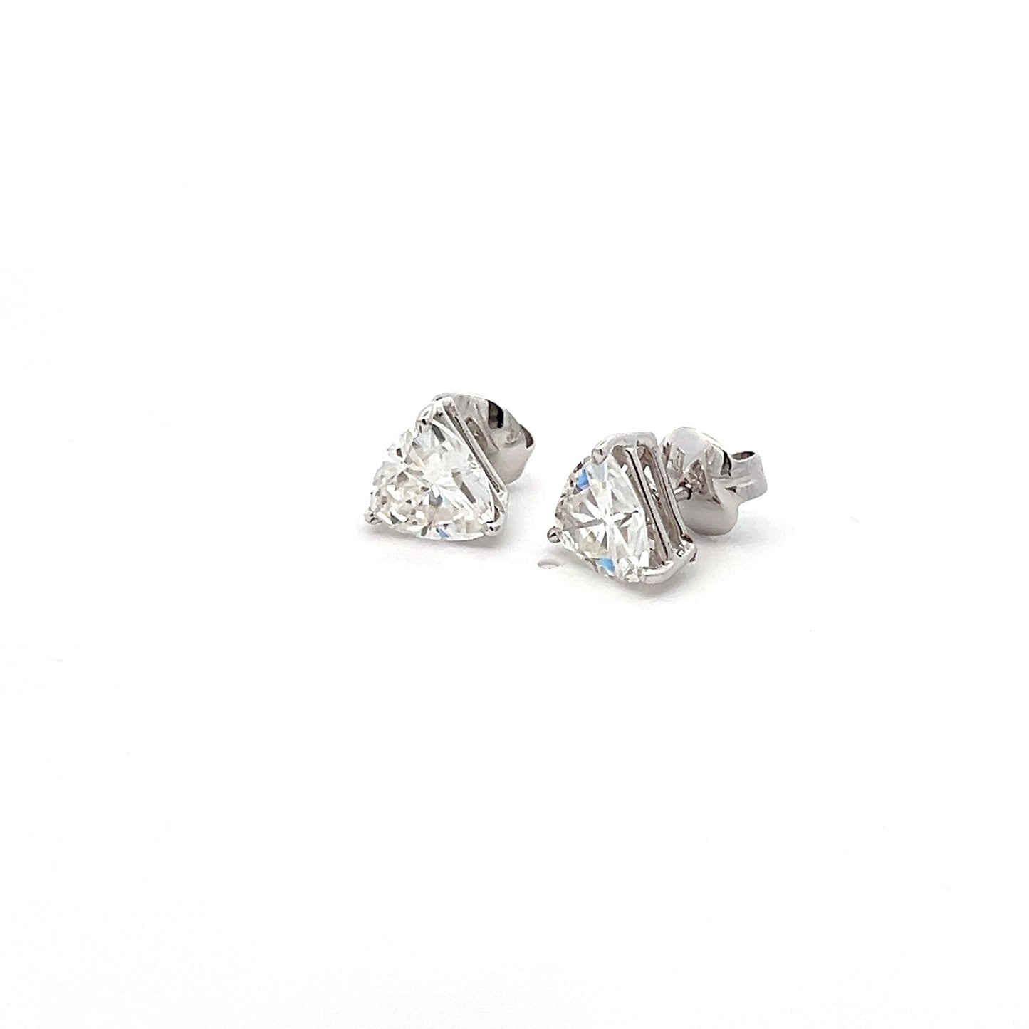 RadiantRocks 4.8ct Trillion Shape Ear Studds In 14k White Gold With Diamos Lab Grown Moissanite