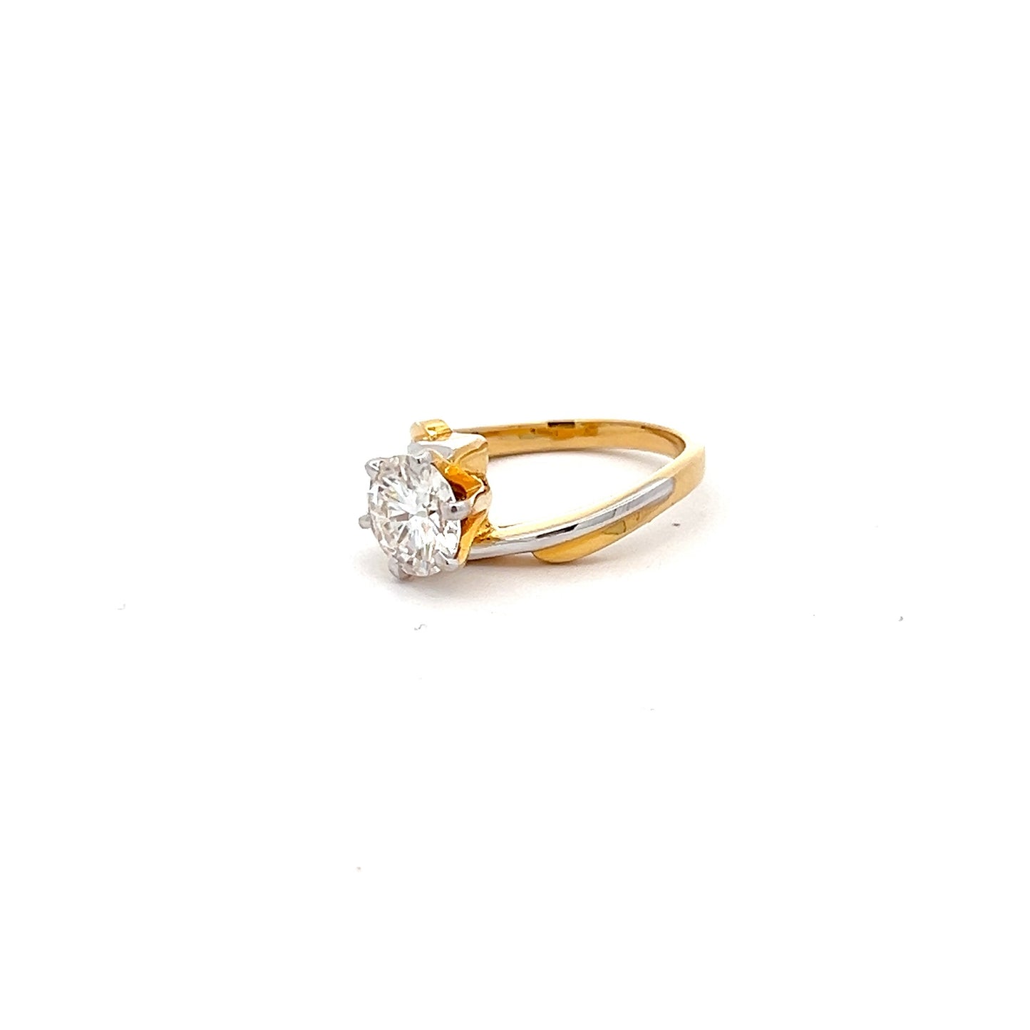 Eternal Radiance 2ct Round Shape Ring In 14k Gold With Diamos Lab Grown Moissanite