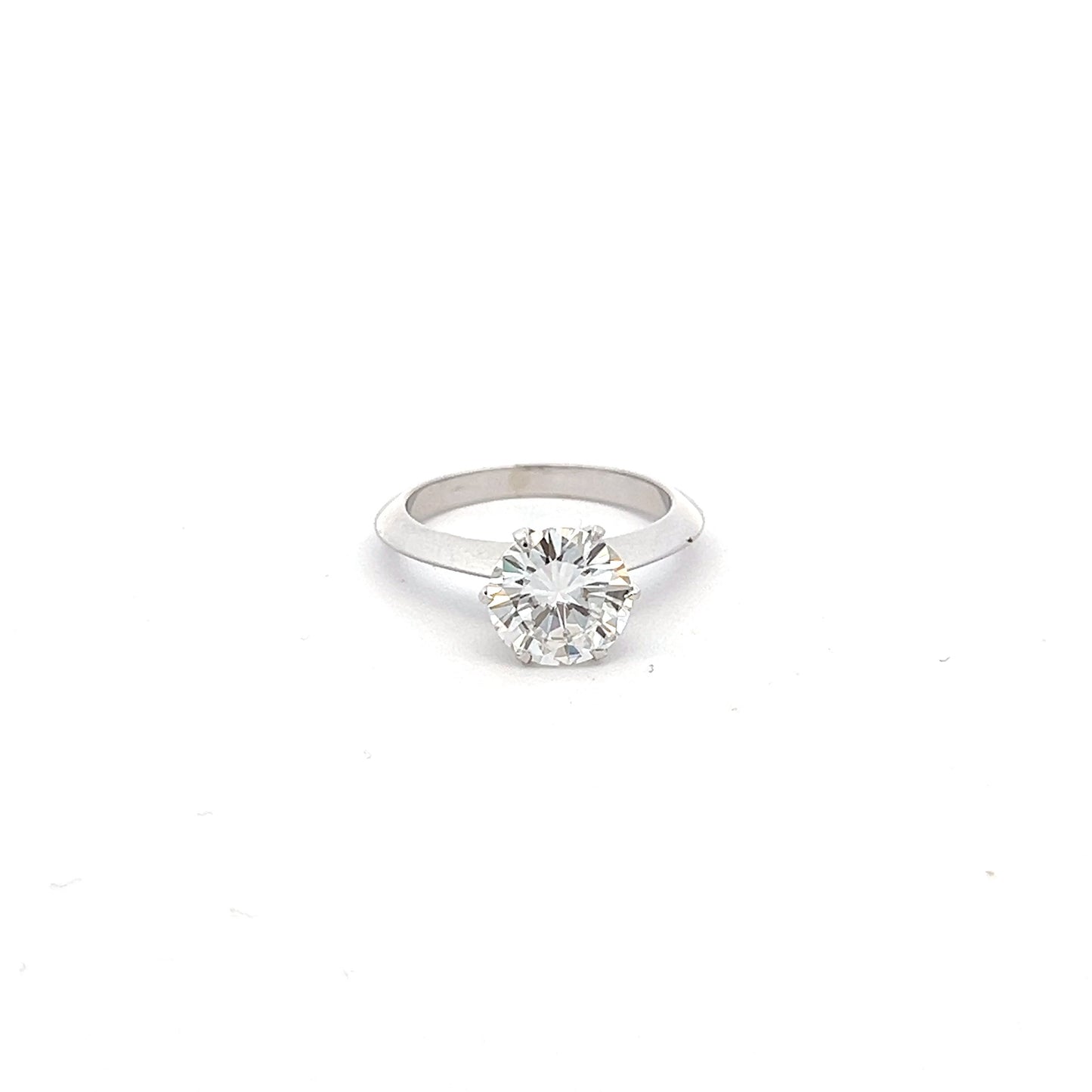 LustreLab 2ct Round Shape Ring In 14k White Gold With Diamos Lab Grown Moissanite