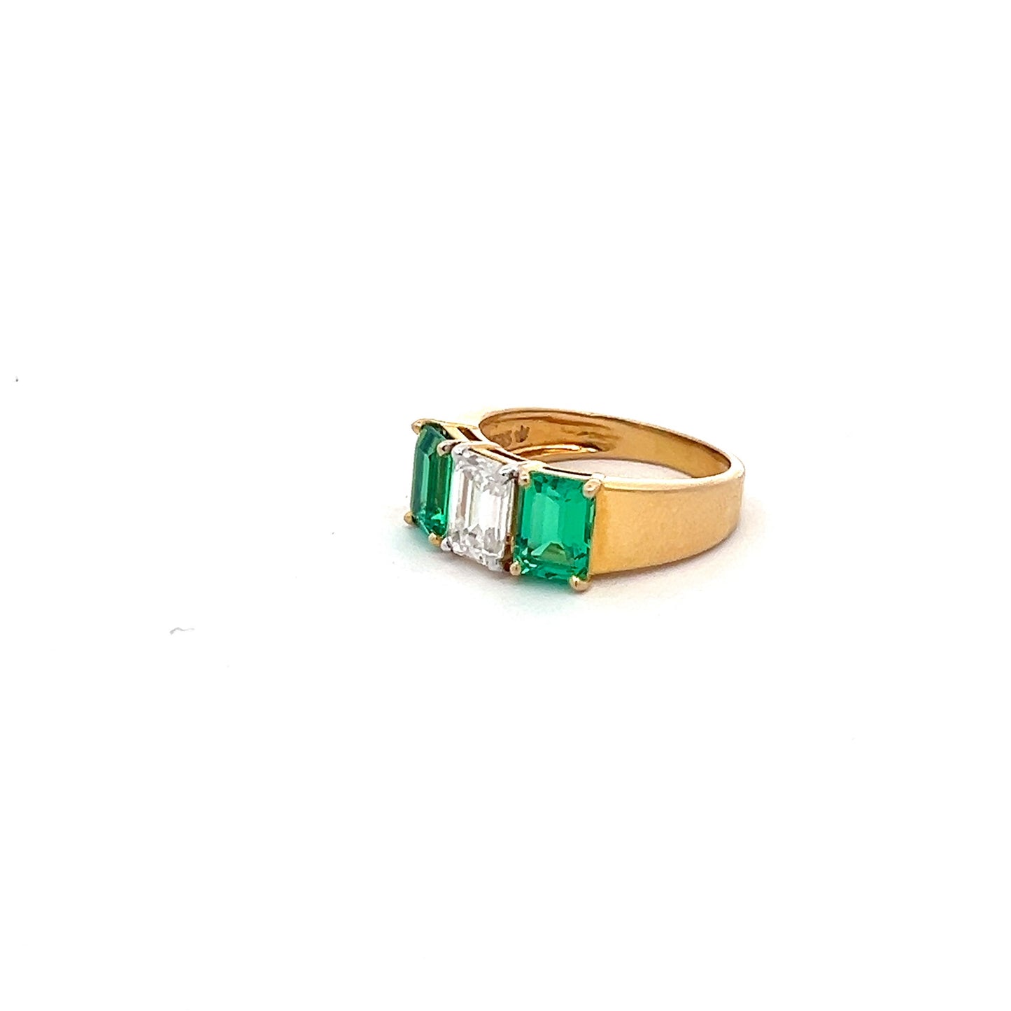 Starry Serenade 2.75ct Colombian Emerald Ring in 14k Gold with Diamos Lab Grown Moissanite