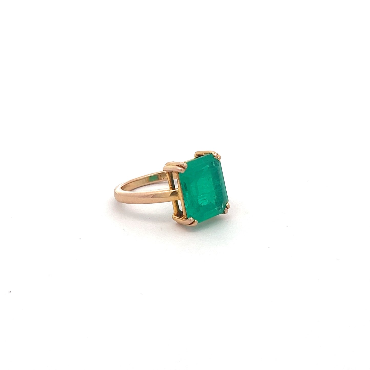 Forest Crown 6.07ct Colombian Emerald Ring In 14k Gold