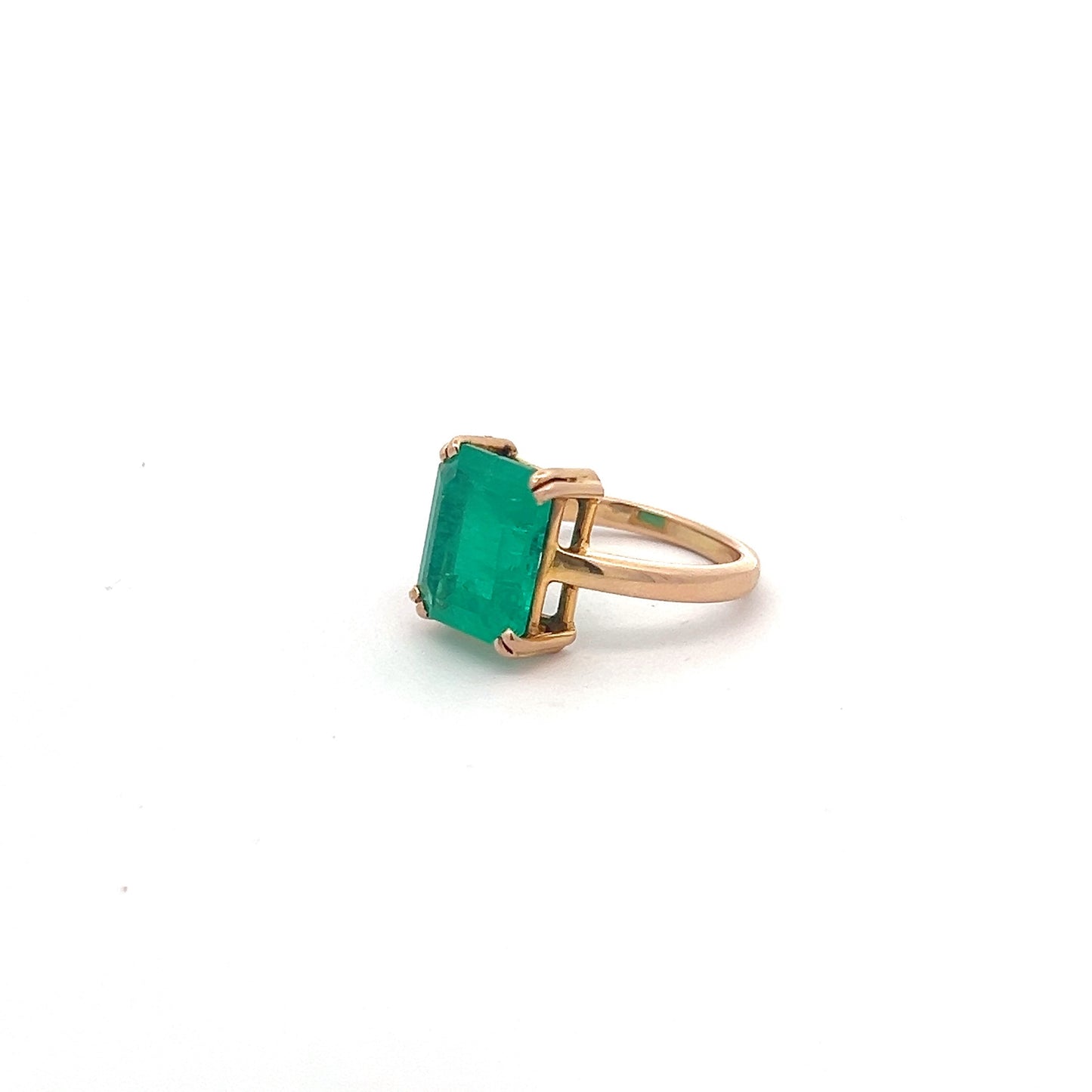 Forest Crown 6.07ct Colombian Emerald Ring In 14k Gold