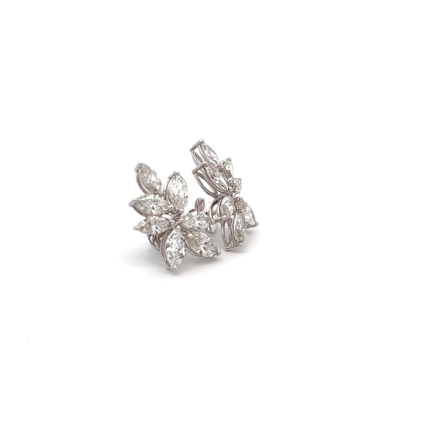 Xquisite Gleam 6.16ct Marquise Shape Ear Stud In 14k White Gold With Diamos Lab Grown Diamond