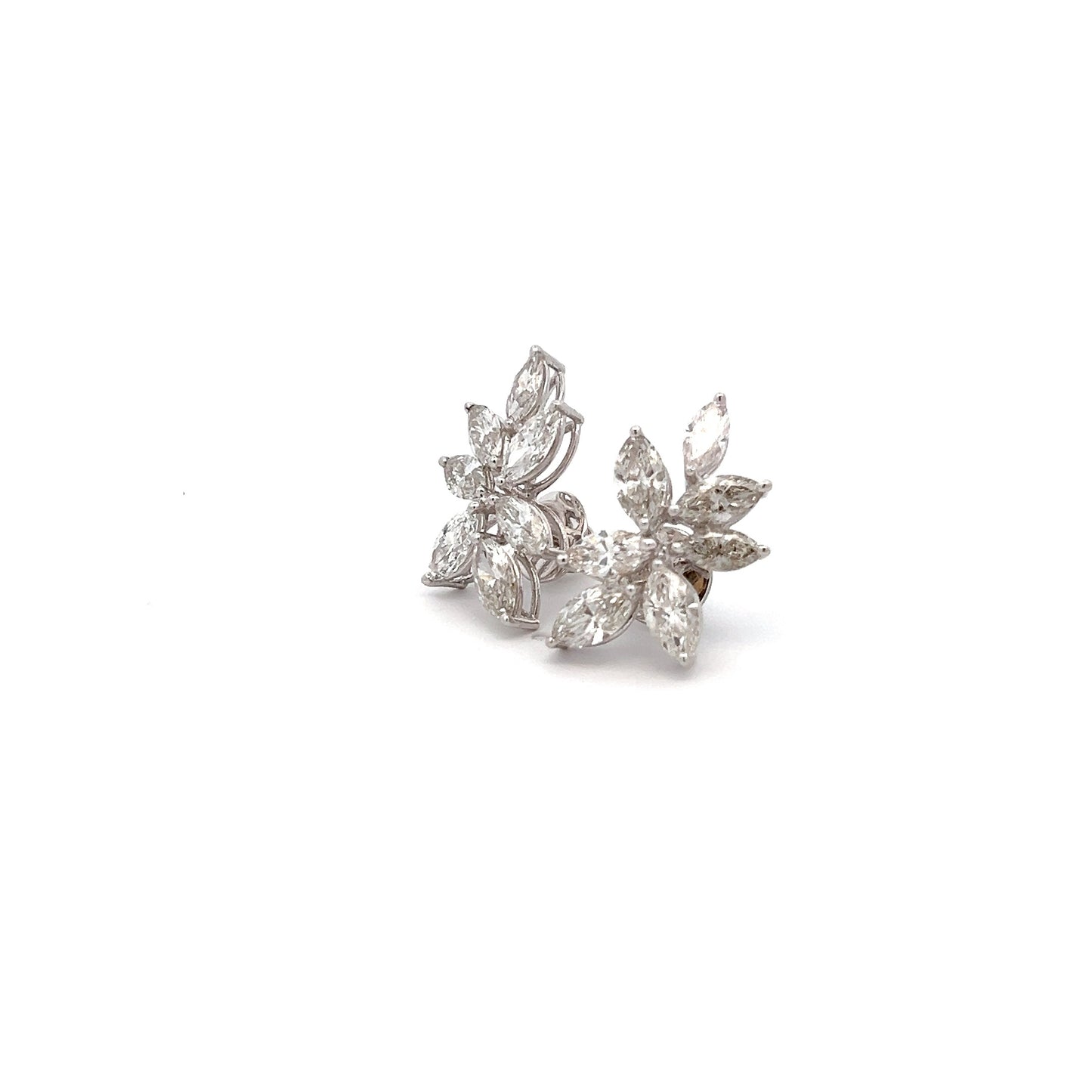 Xquisite Gleam 6.16ct Marquise Shape Ear Stud In 14k White Gold With Diamos Lab Grown Diamond