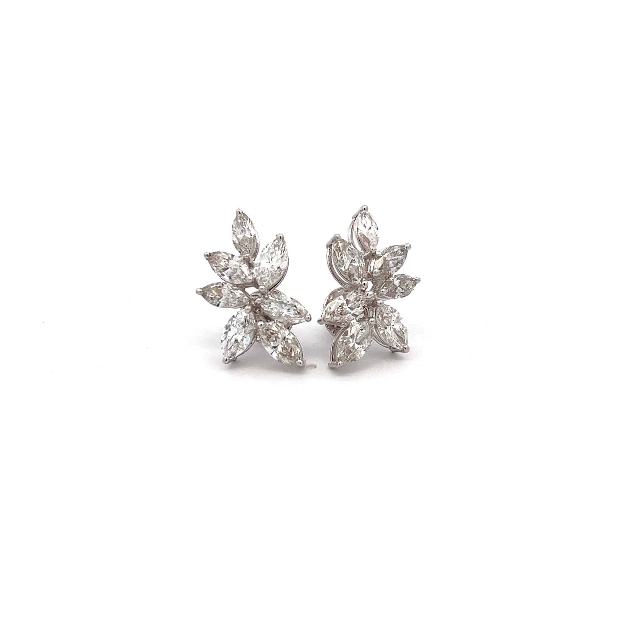 Xquisite Gleam 6.16ct Marquise Shape Ear Stud In 14k White Gold With Diamos Lab Grown Diamond