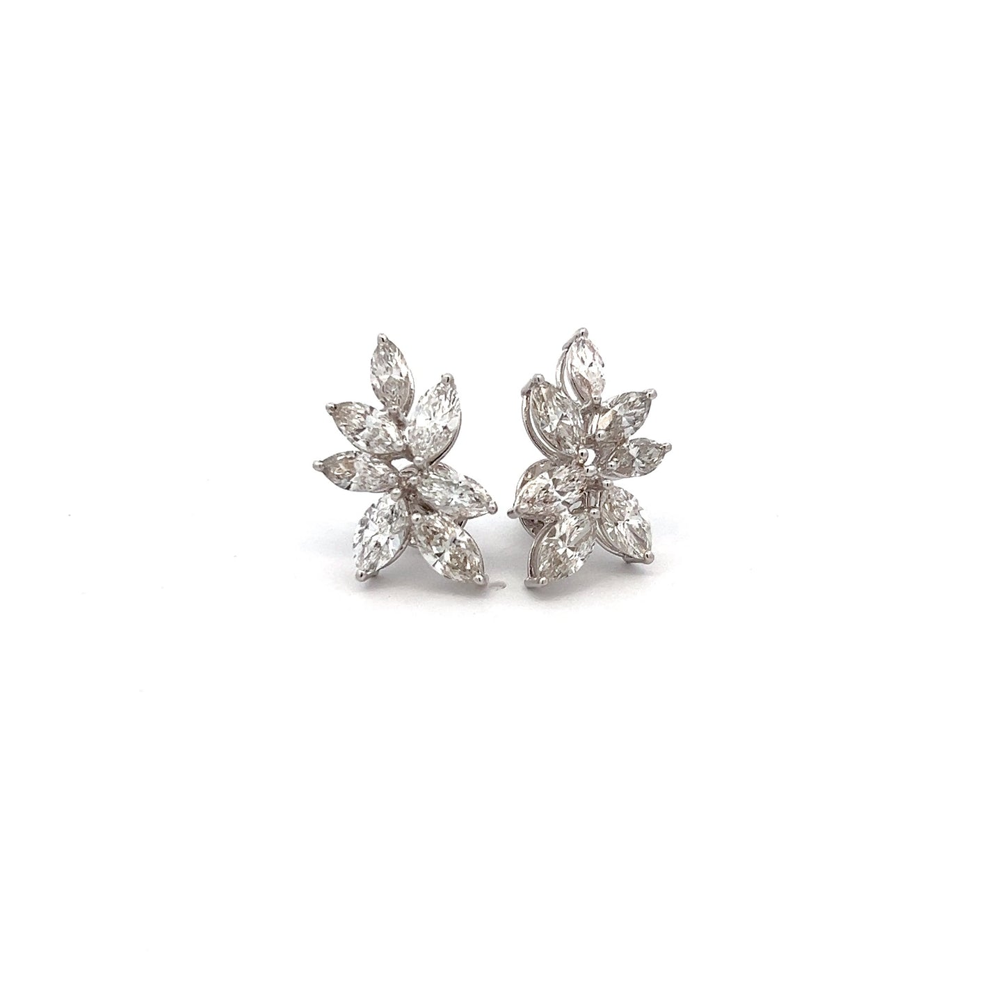 Xquisite Gleam 6.16ct Marquise Shape Ear Stud In 14k White Gold With Diamos Lab Grown Diamond