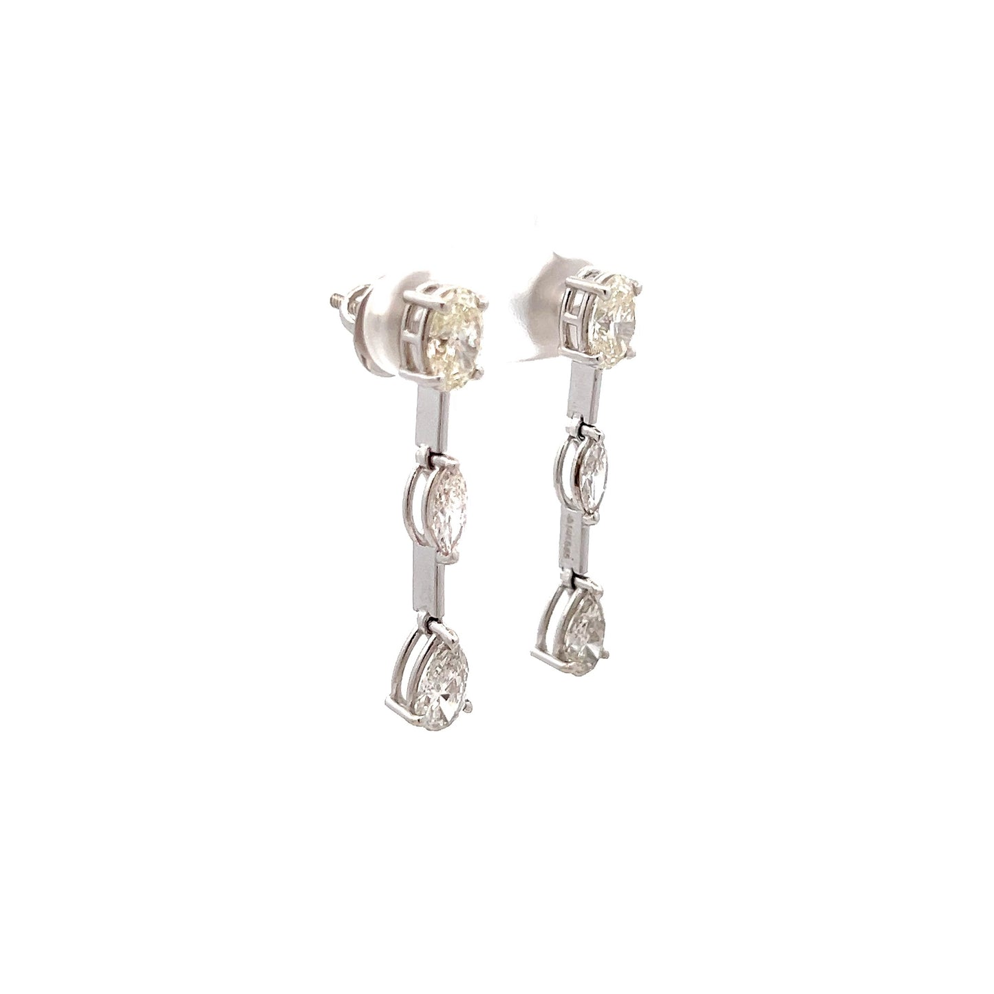 Illumina's Light 3.78ct Multi-Shape Ear Stud In 14k White Gold With Diamos Lab Grown Diamond