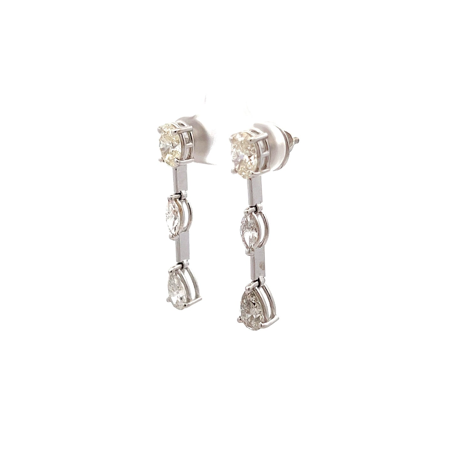 Illumina's Light 3.78ct Multi-Shape Ear Stud In 14k White Gold With Diamos Lab Grown Diamond