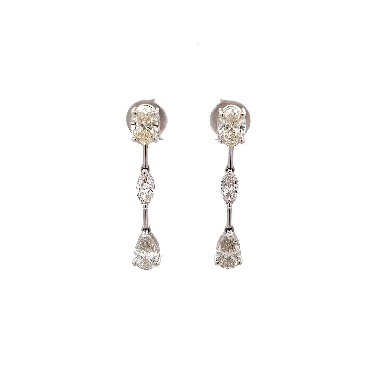 Illumina's Light 3.78ct Multi-Shape Ear Stud In 14k White Gold With Diamos Lab Grown Diamond