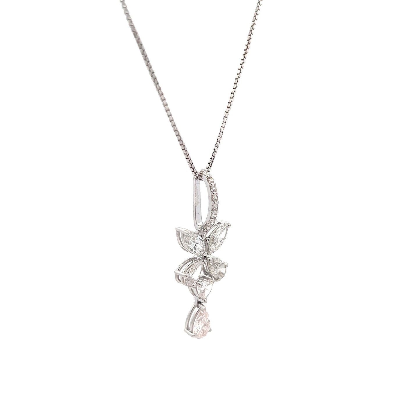 Purely Precious 3.59ct Multi-Shape Pendant In 14k White Gold With Diamos Lab Grown Diamond