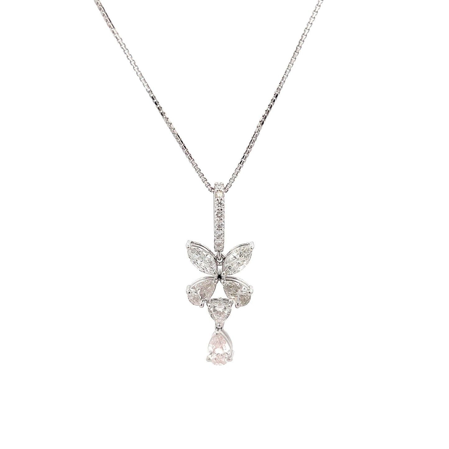 Purely Precious 3.59ct Multi-Shape Pendant In 14k White Gold With Diamos Lab Grown Diamond