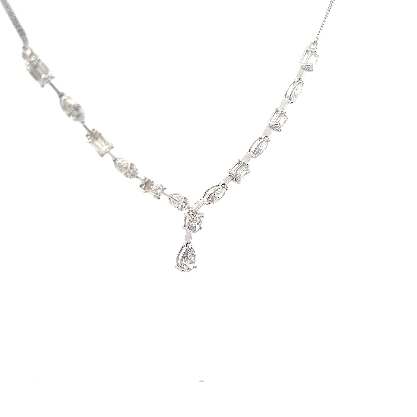 DazzleTrail 8.82ct Multi-Shape Necklace In 14k White Gold With Diamos Lab Grown Diamond