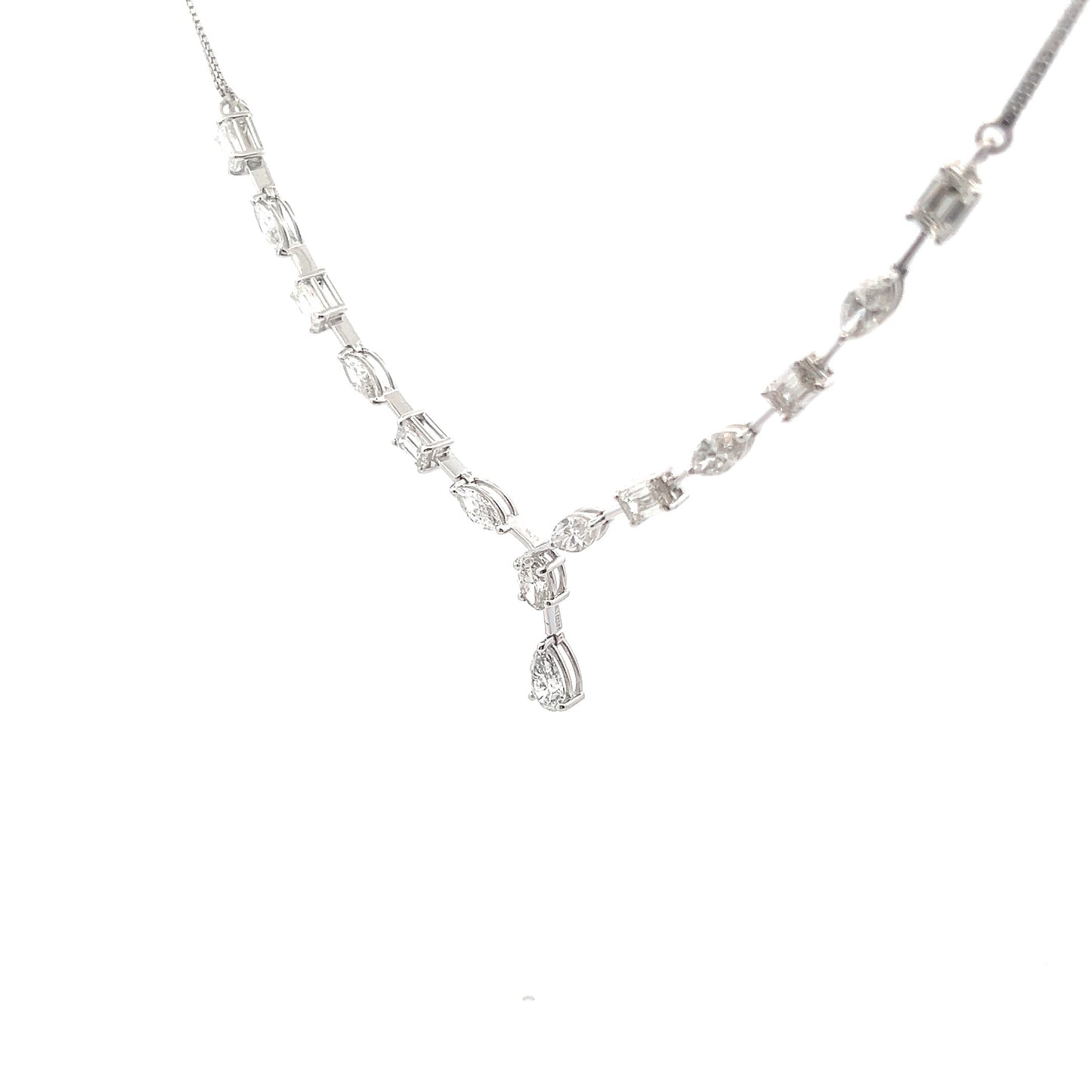 DazzleTrail 8.82ct Multi-Shape Necklace In 14k White Gold With Diamos Lab Grown Diamond