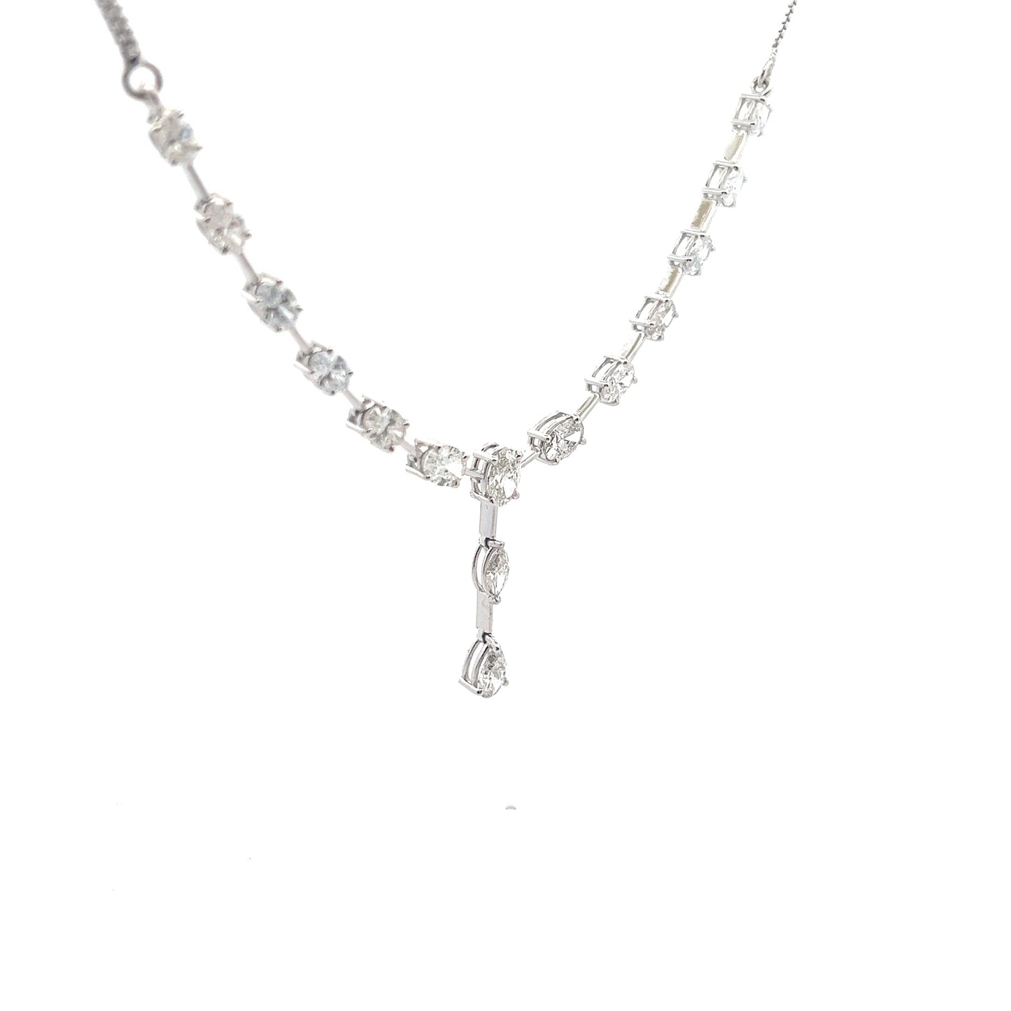 CrystalArc 7.62ct Oval Shape Necklace In 14k White Gold With Diamos Lab Grown Diamond