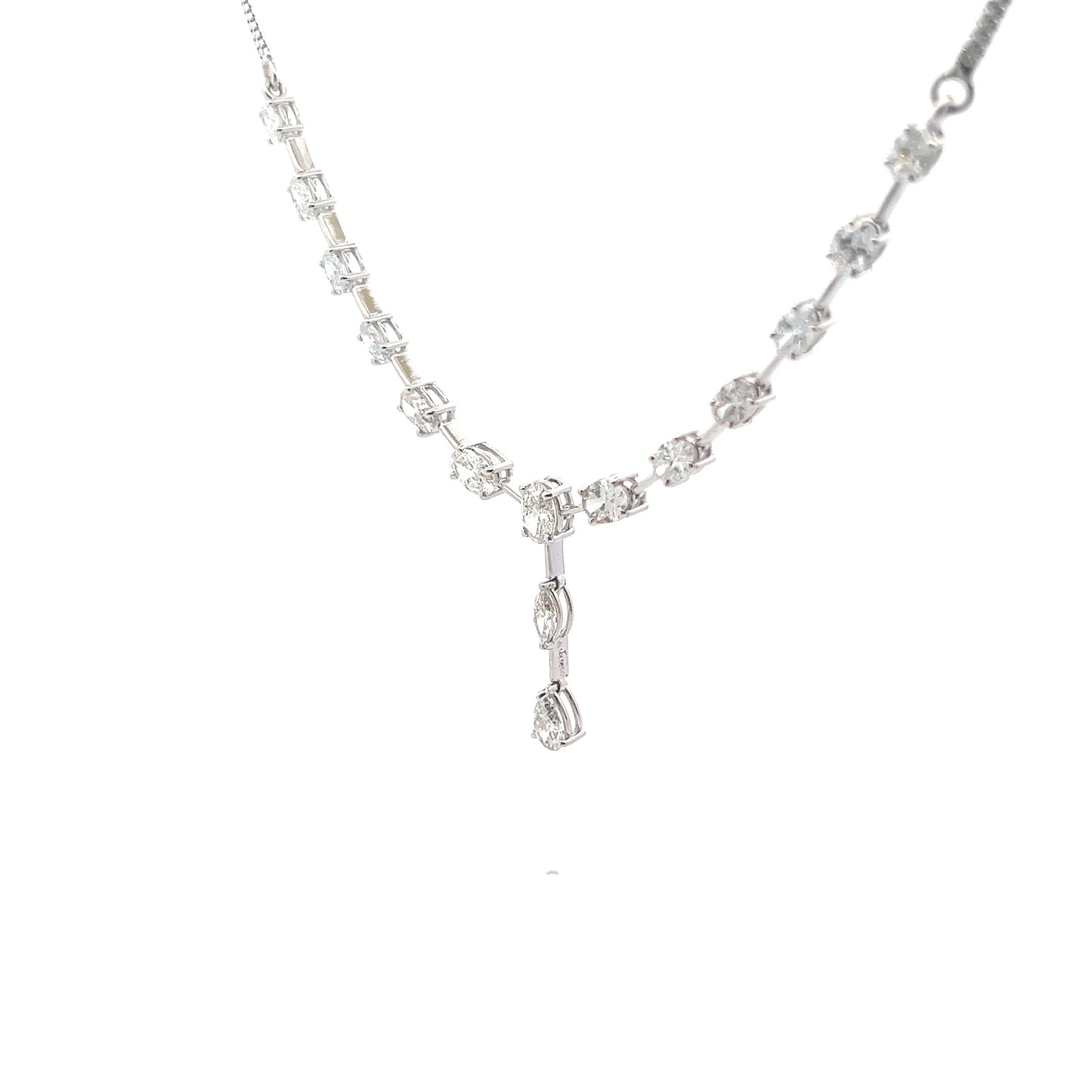 CrystalArc 7.62ct Oval Shape Necklace In 14k White Gold With Diamos Lab Grown Diamond