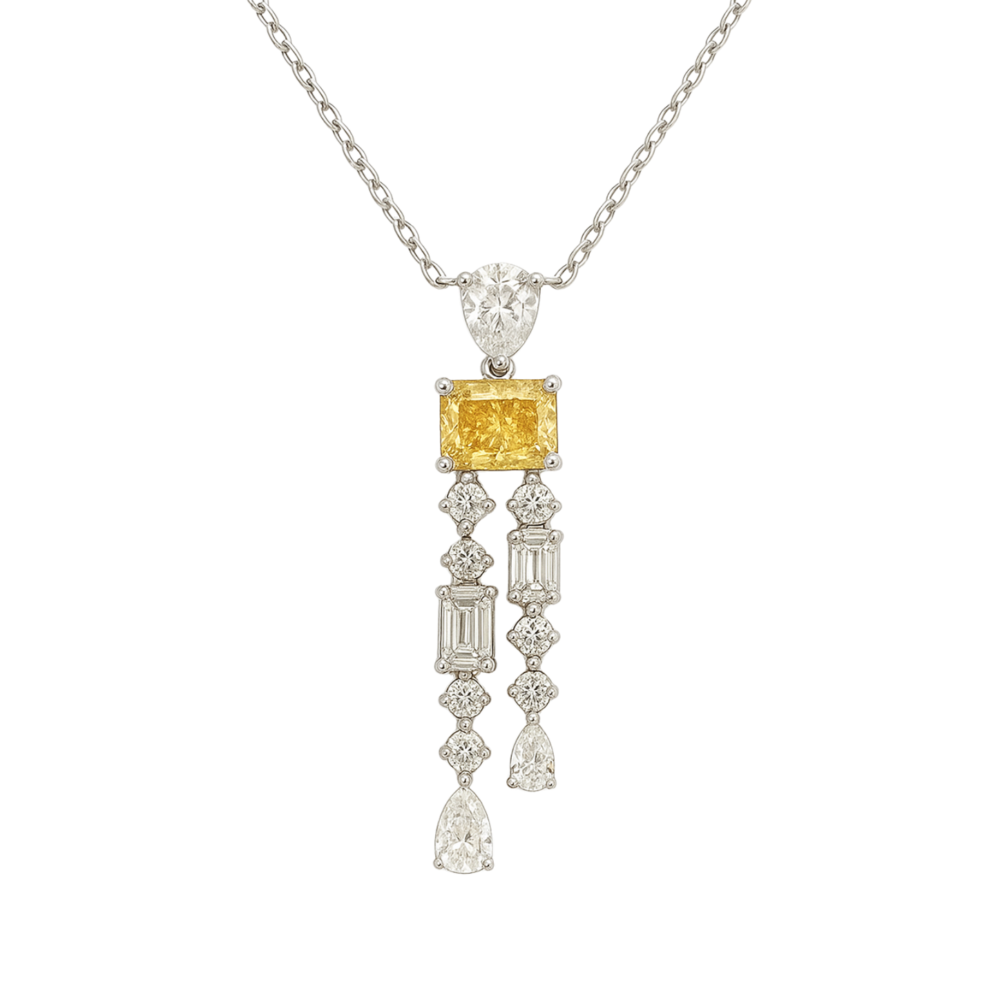 Yellow Raddiant Dangling Drop Pendant 